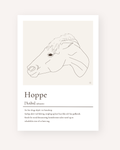 Hoppe plakat – humoristisk hesteplakat med ordforklaring