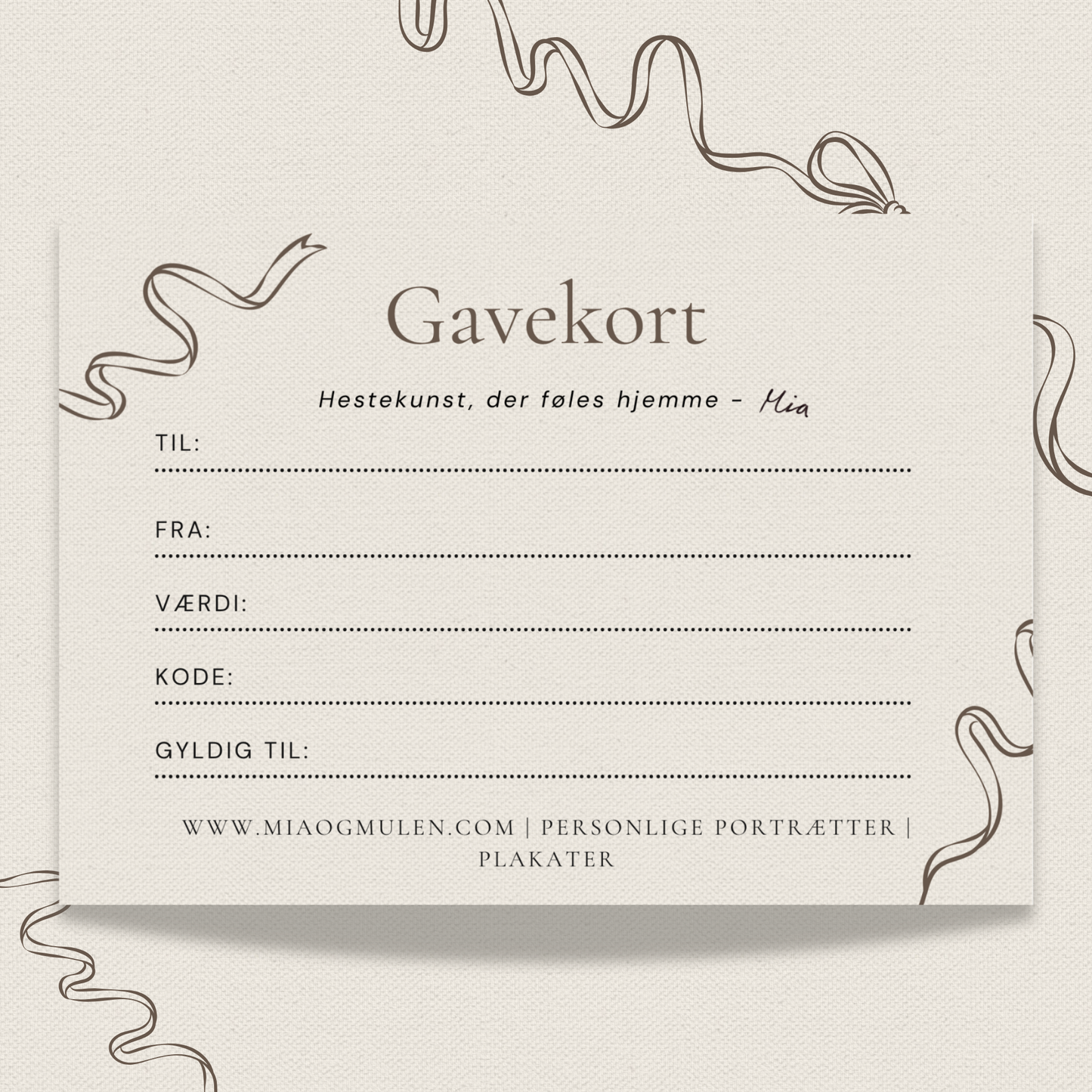 Mia & Mulen – Fysisk gavekort