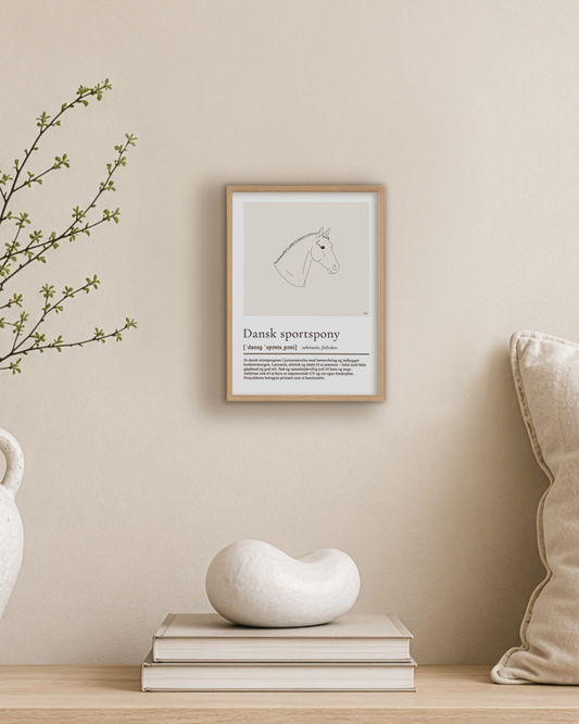 Dansk sportspony – humoristisk plakat