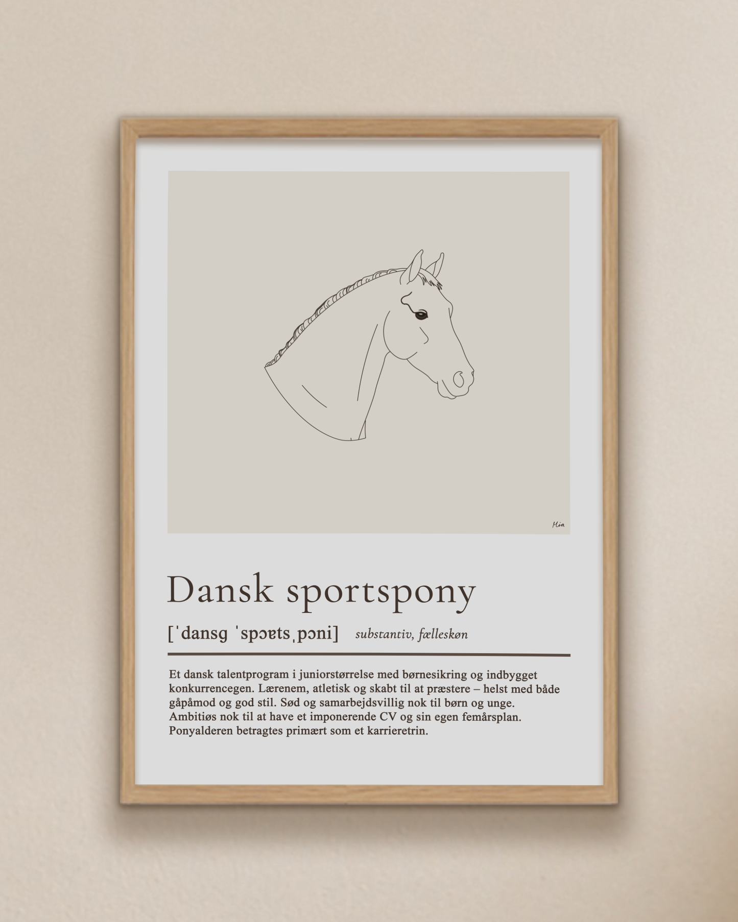 Dansk sportspony – humoristisk plakat