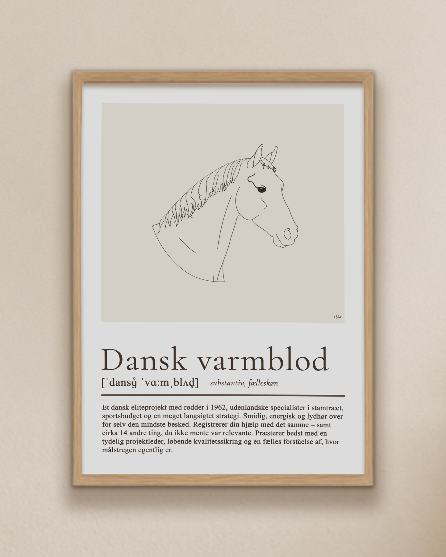 Dansk varmblod – humoristisk plakat