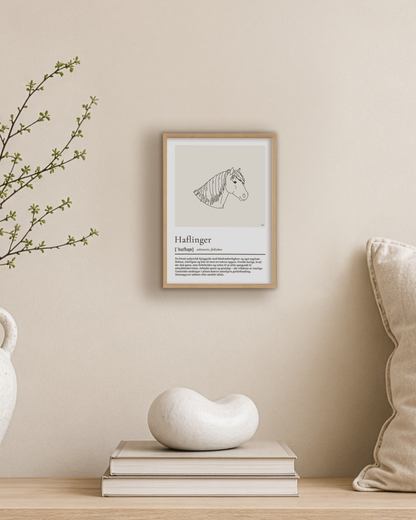 Haflinger – humoristisk plakat