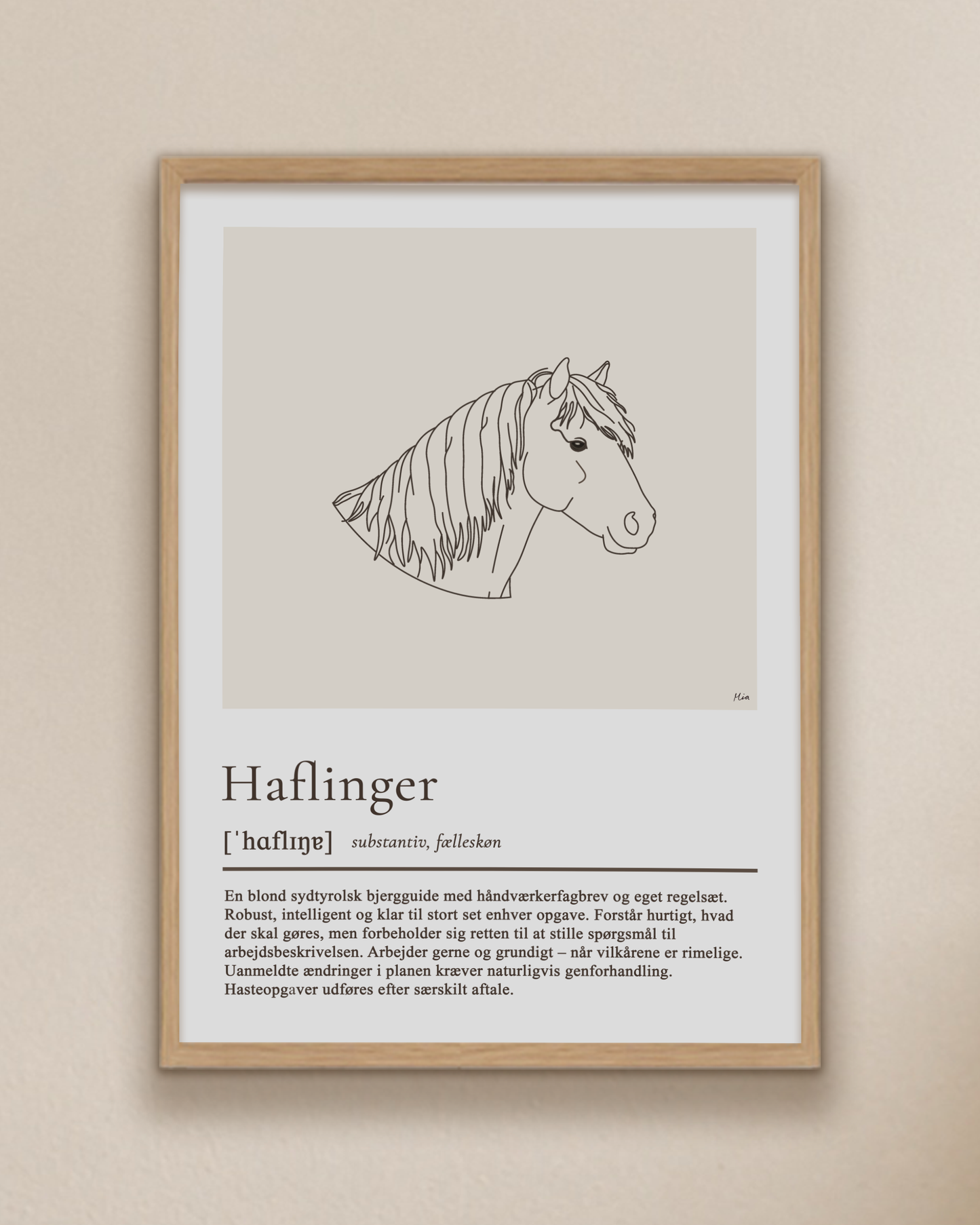 Haflinger – humoristisk plakat