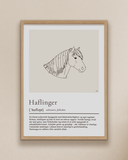 Haflinger – humoristisk plakat