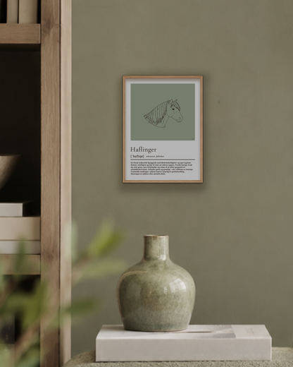 Haflinger – humoristisk plakat