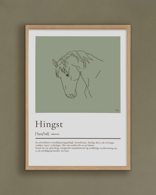 Hingst – humoristisk plakat (digital)