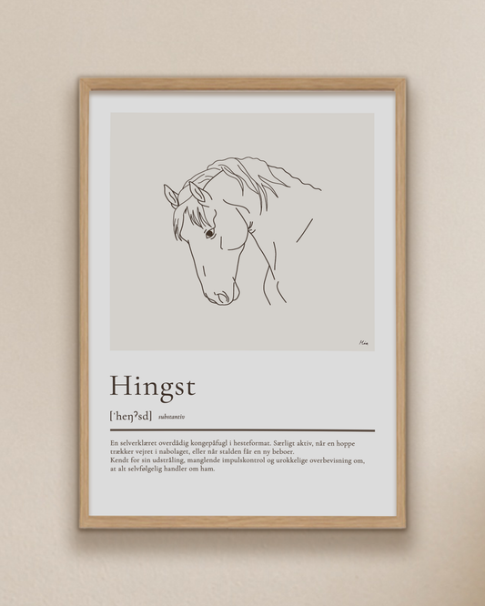 Hingst – humoristisk plakat