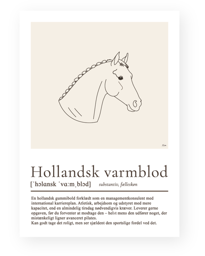 Hollandsk varmblod – humoristisk plakat