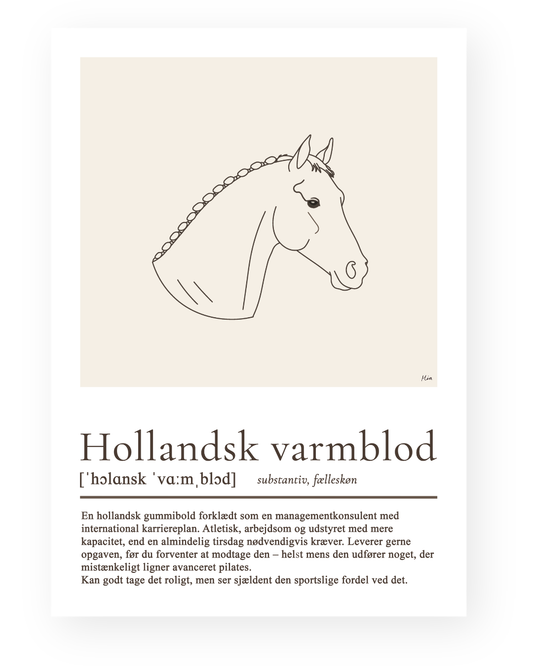 Hollandsk varmblod – humoristisk plakat