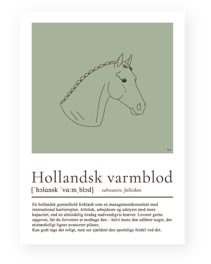 Hollandsk varmblod – humoristisk plakat