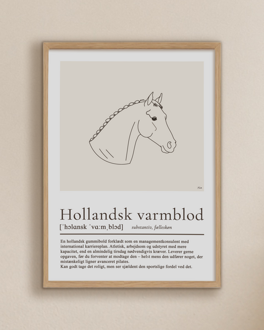 Hollandsk varmblod – humoristisk plakat