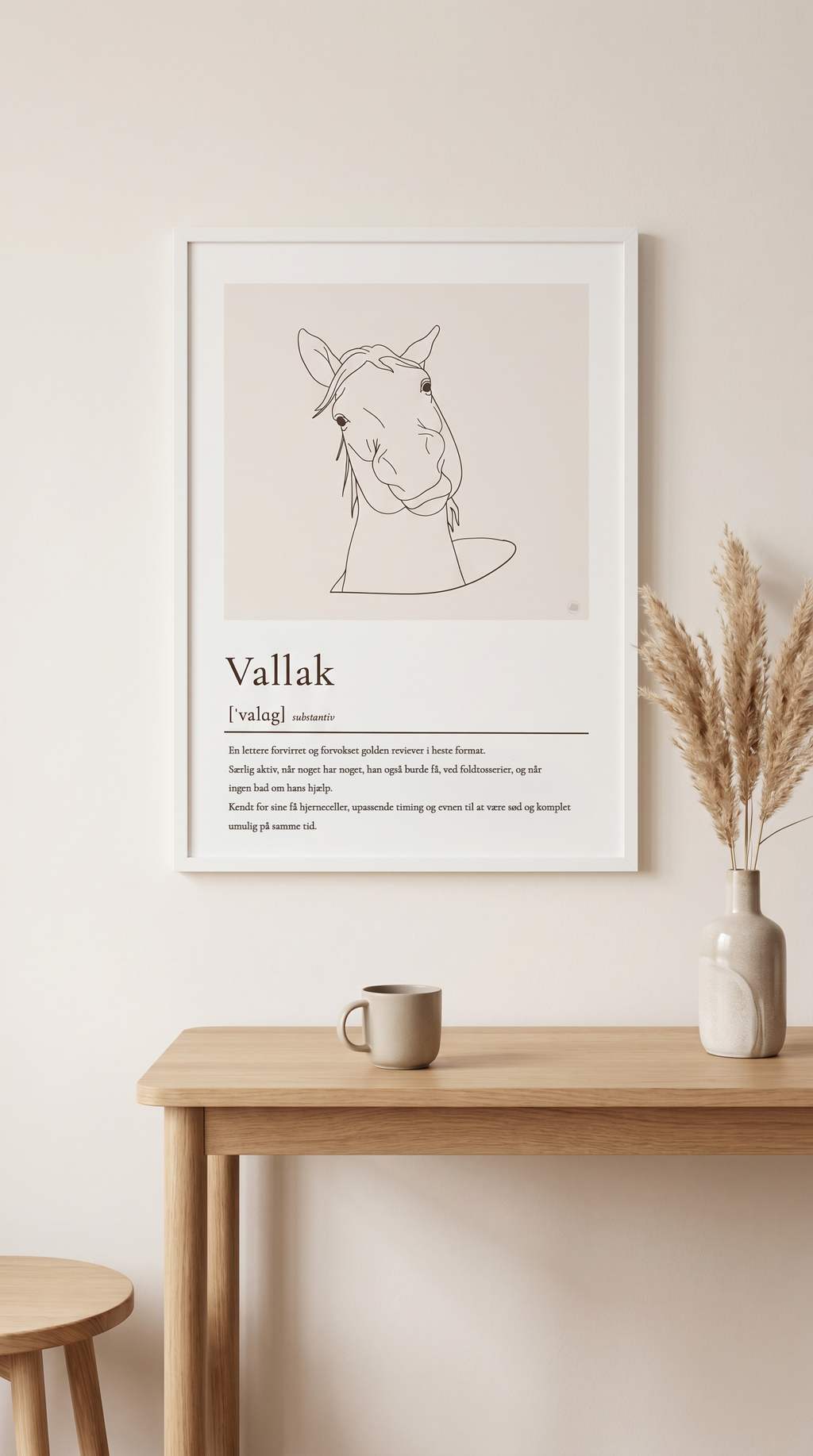 Vallak plakat – humoristisk hesteplakat med ordforklaring