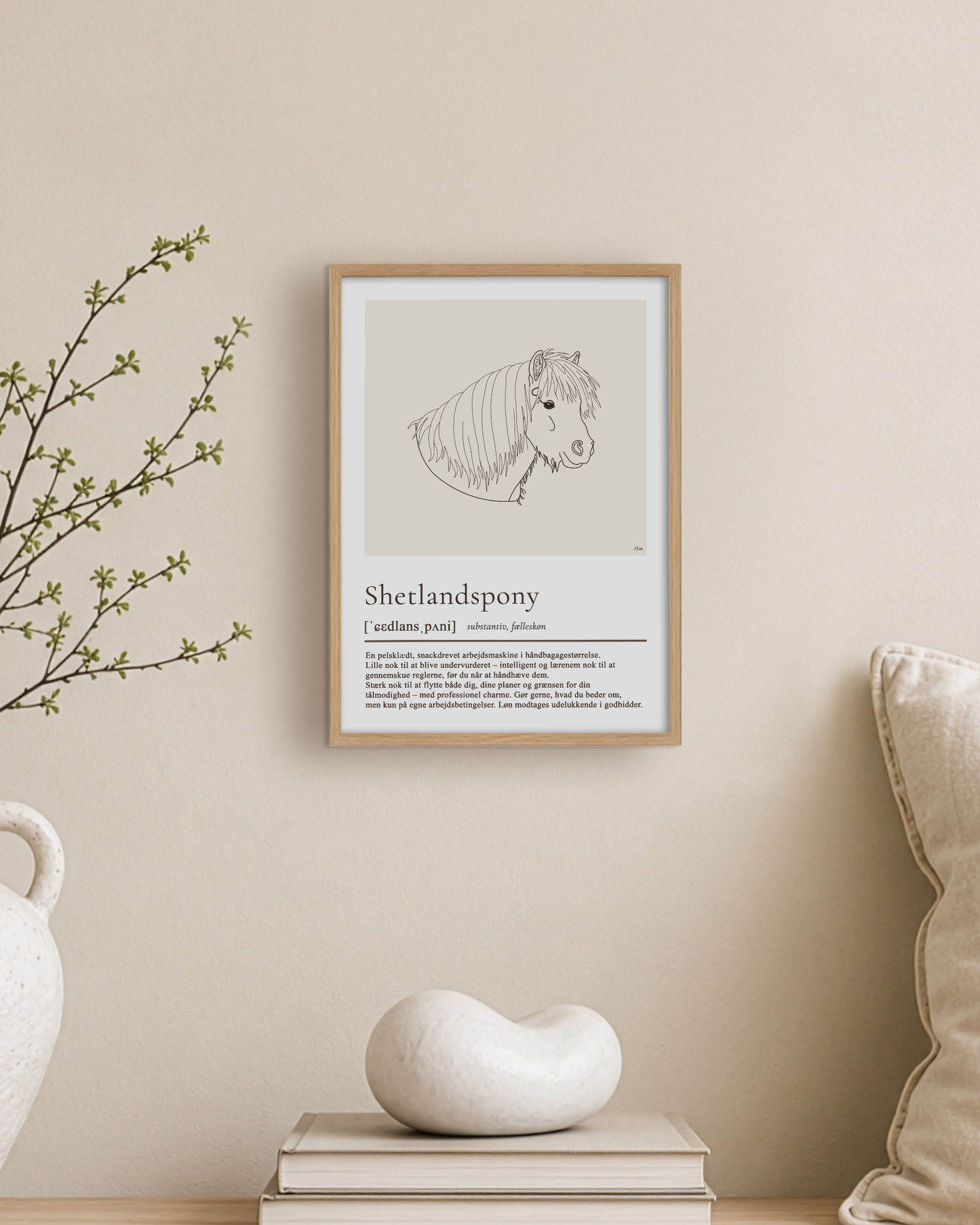 Shetlandspony – humoristisk plakat