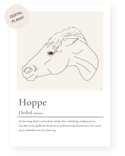 Hoppe – humoristisk plakat (digital)