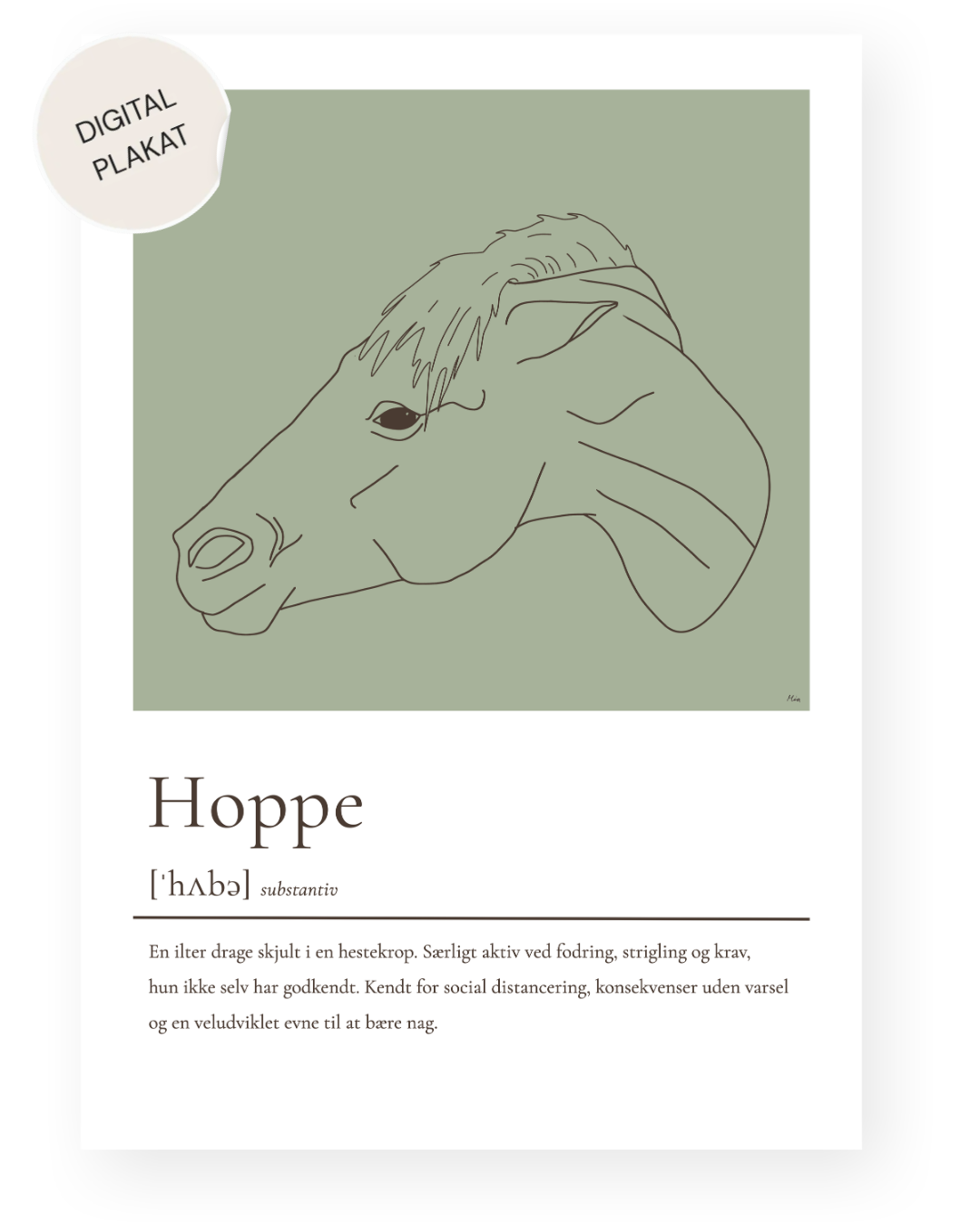 Hoppe – humoristisk plakat (digital)