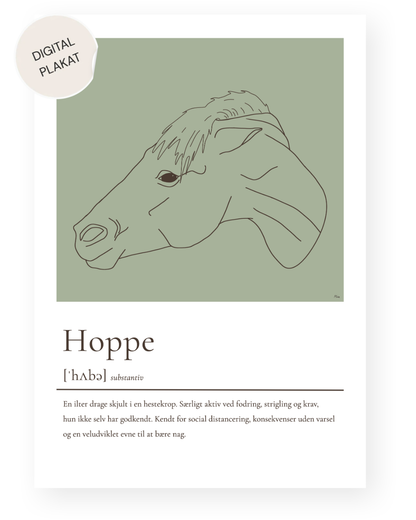 Hoppe – humoristisk plakat (digital)