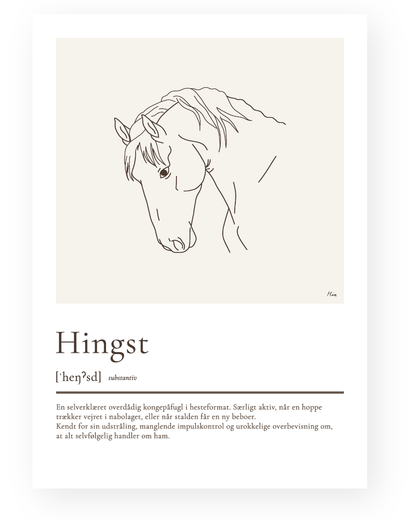 Hingst – humoristisk plakat