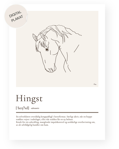 Hingst – humoristisk plakat (digital)