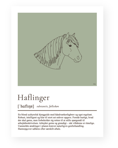 Haflinger – humoristisk plakat