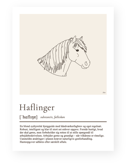 Haflinger – humoristisk plakat