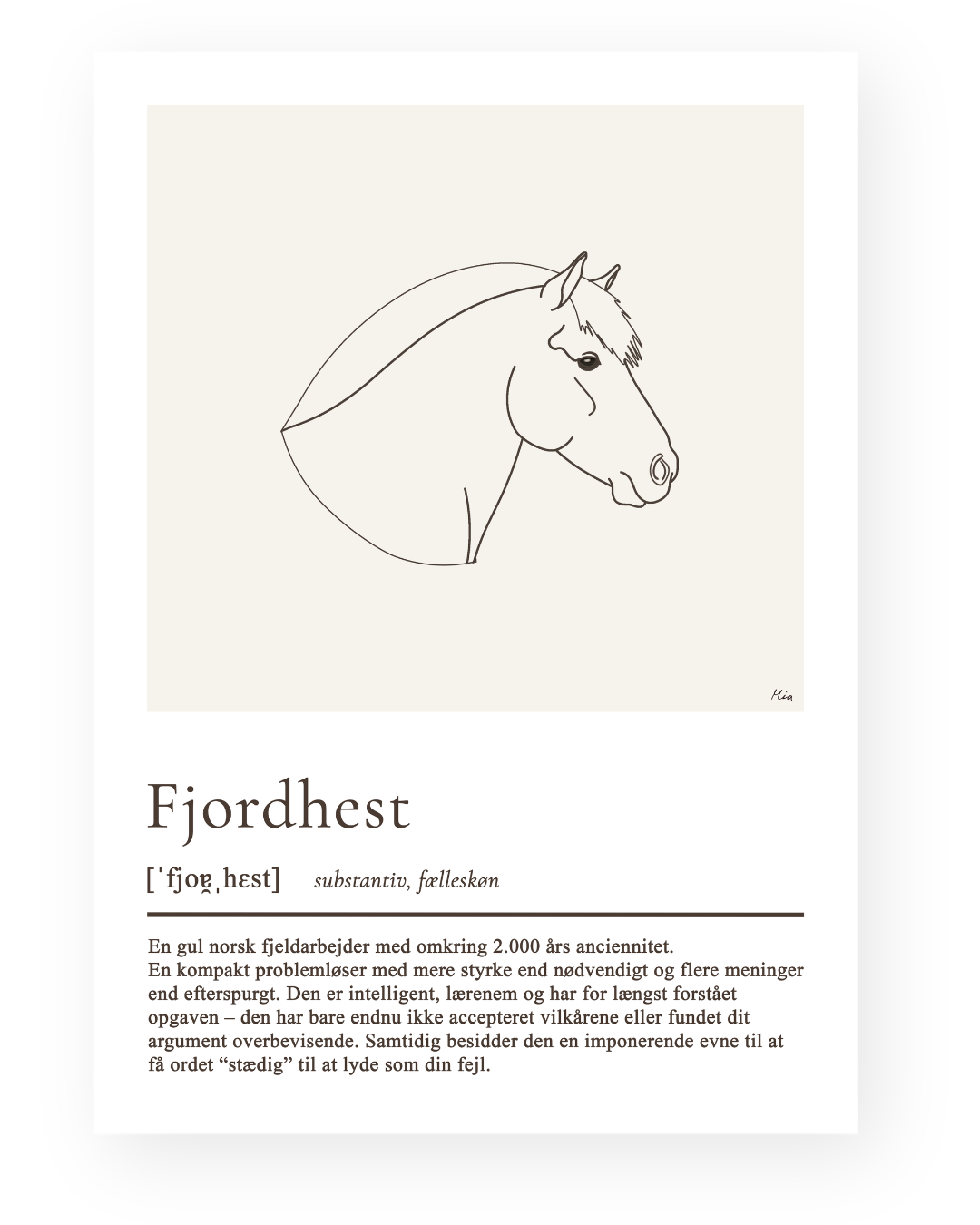 Fjordhest – humoristisk plakat