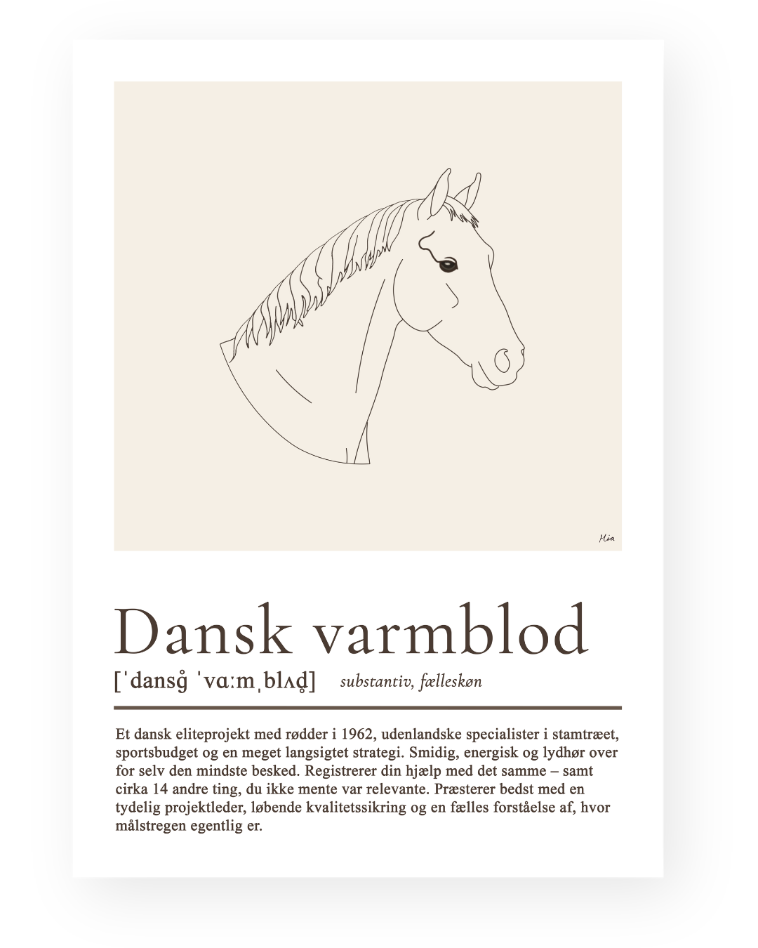 Dansk varmblod – humoristisk plakat