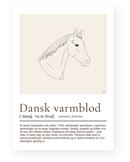 Dansk varmblod – humoristisk plakat