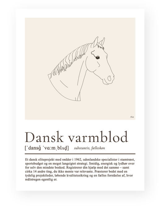 Dansk varmblod – humoristisk plakat