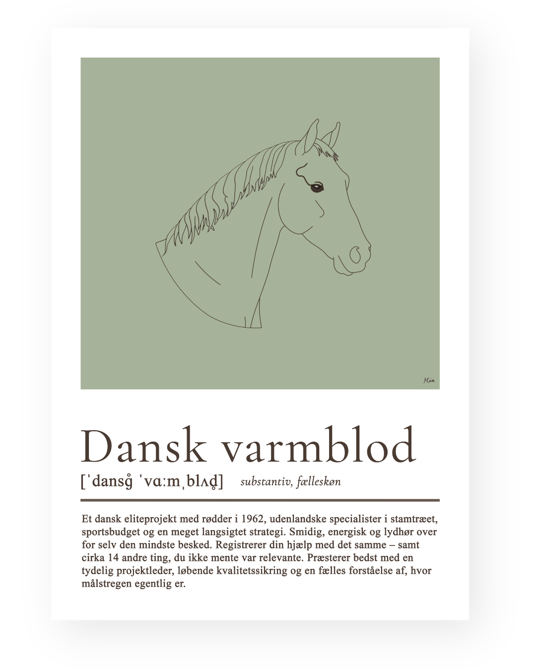 Dansk varmblod – humoristisk plakat