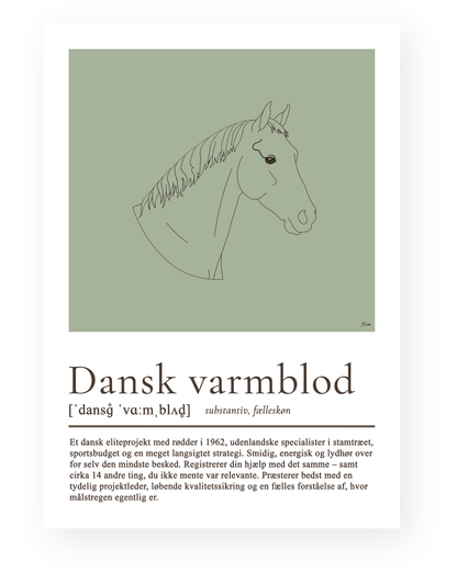Dansk varmblod – humoristisk plakat
