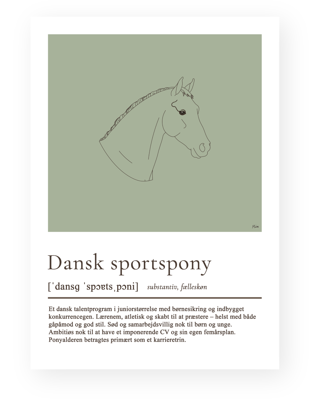 Dansk sportspony – humoristisk plakat
