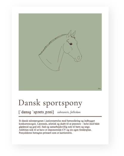 Dansk sportspony – humoristisk plakat
