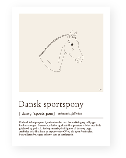 Dansk sportspony – humoristisk plakat