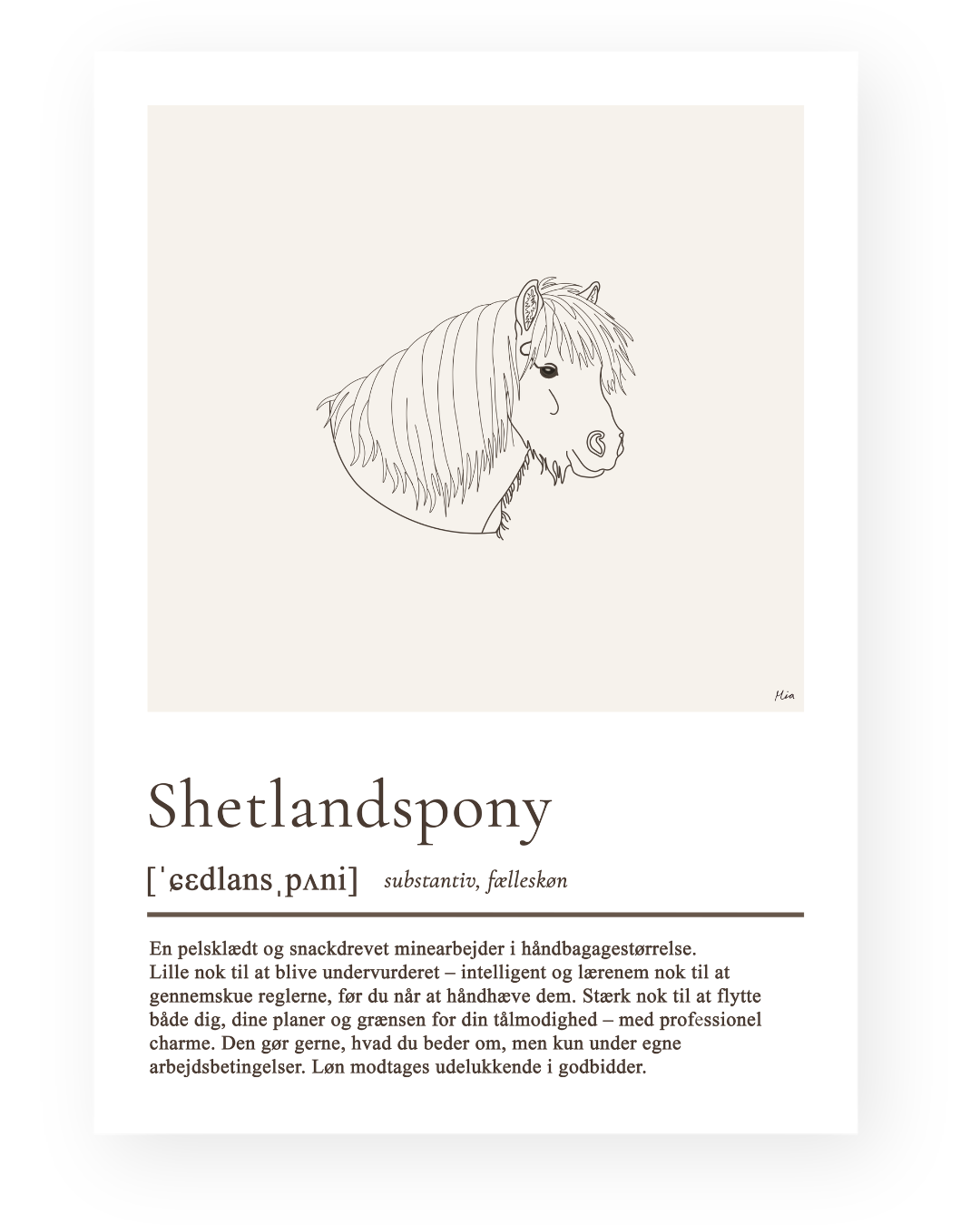 Shetlandspony – humoristisk plakat